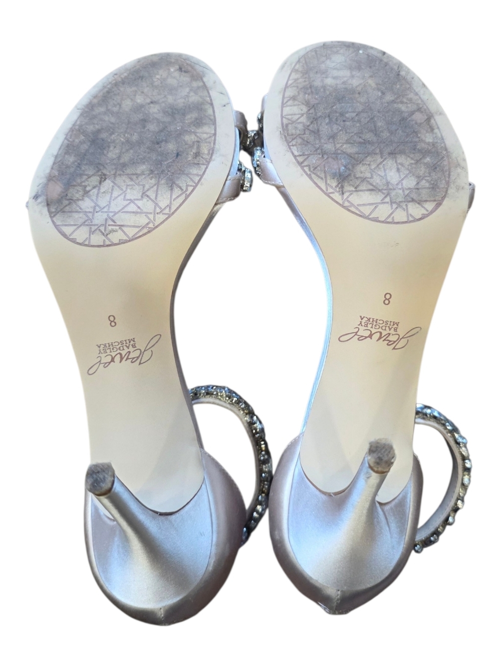 Jewel Badgley Mischka Embellished Ankle Strap Caroline Sandal Champagne 8 - Picture 7 of 8